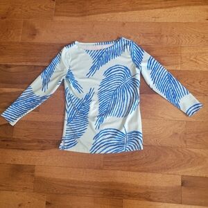 Vineyard Vines Tropical Leaf 3/4 Sleeve Top, Size XXS